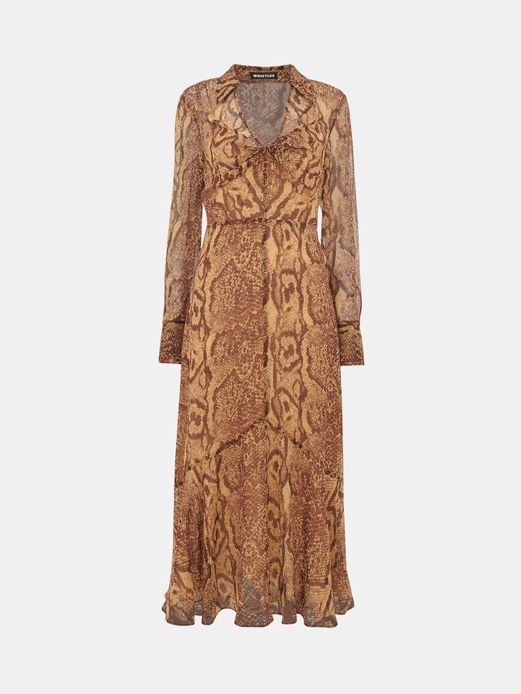 Whistles Animal Serpent Midi Dress - Image 5 of 5