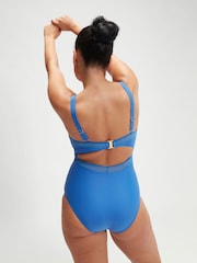 Синий - Speedo Женский моделирующий 1 Pieces купальник с сетчатой отделкой - Изображение 2 из 6