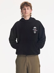 Religion Black Distorted Skull Hoodie - Image 1 of 4