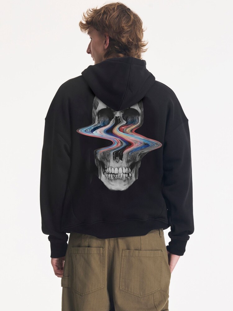 Religion Black Distorted Skull Hoodie - Image 2 of 4