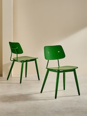 MADE.COM Set of 2 Green Airi Dining Chairs - Image 4 of 6