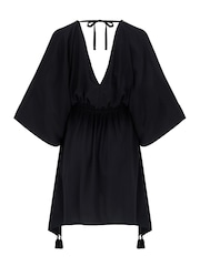 Pour Moi Black LENZING™ ECOVERO™ Viscose Hot Fix Kaftan - Image 4 of 4