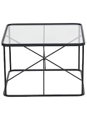 Pacific Glass and Black Roxy Metal Coffee Table - Image 2 of 6