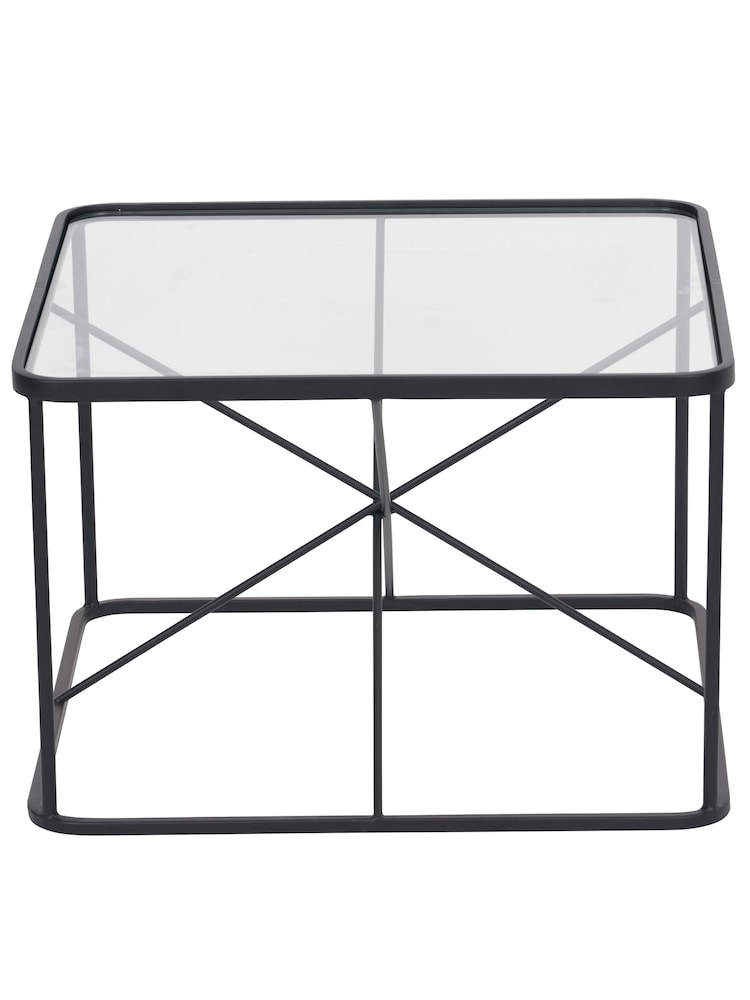 Pacific Glass and Black Roxy Metal Coffee Table - Image 2 of 6 Pacific Glass and Black Roxy Metal Coffee Table - Image 2 of 6