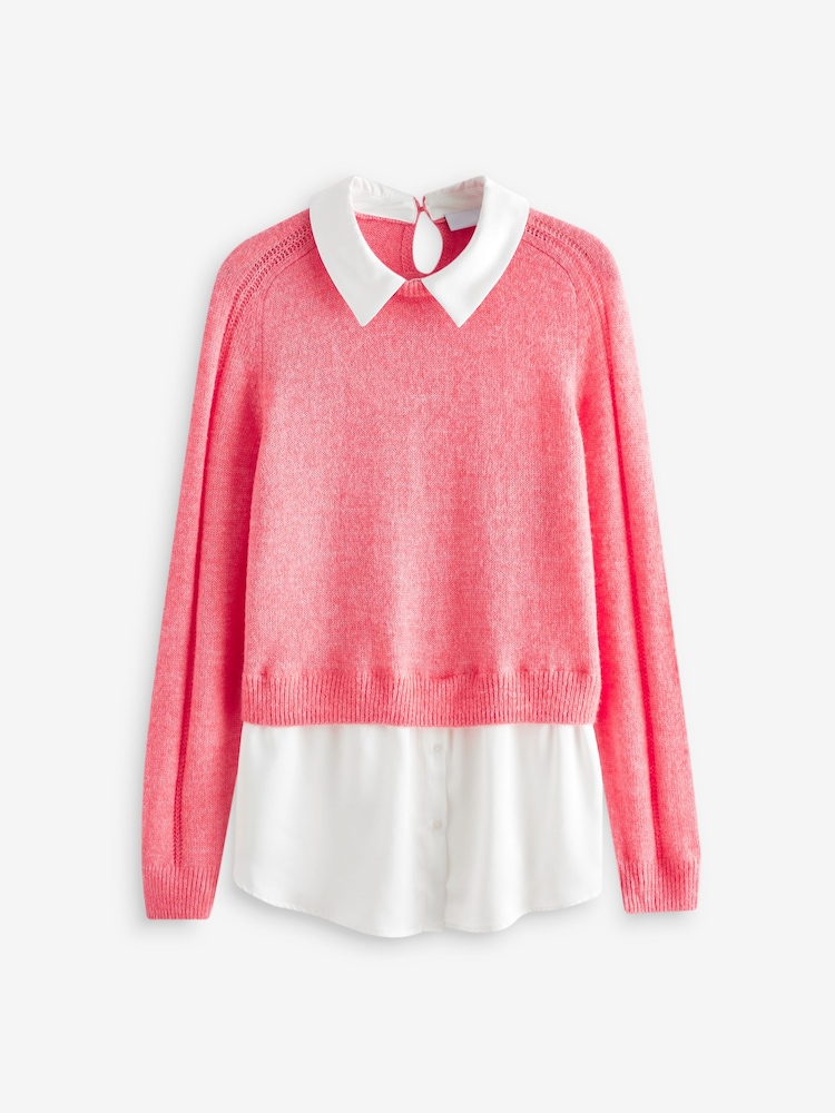 Pink Mock Layer Jumper - Image 1 of 1