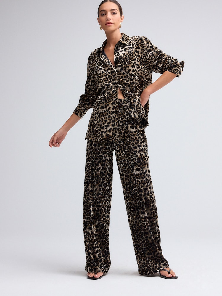 Animal Velvet Wide leg Trousers - Image 1 of 7