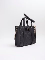 River Island Black Girls Bow Quilted Shopper Bag - Image 3 of 5