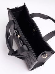 River Island Black Girls Bow Quilted Shopper Bag - Image 4 of 5