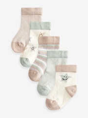 Grün/Ecru - Babysocken im 5er-Pack (0 M.–2 J.) - Bild 1 von 6