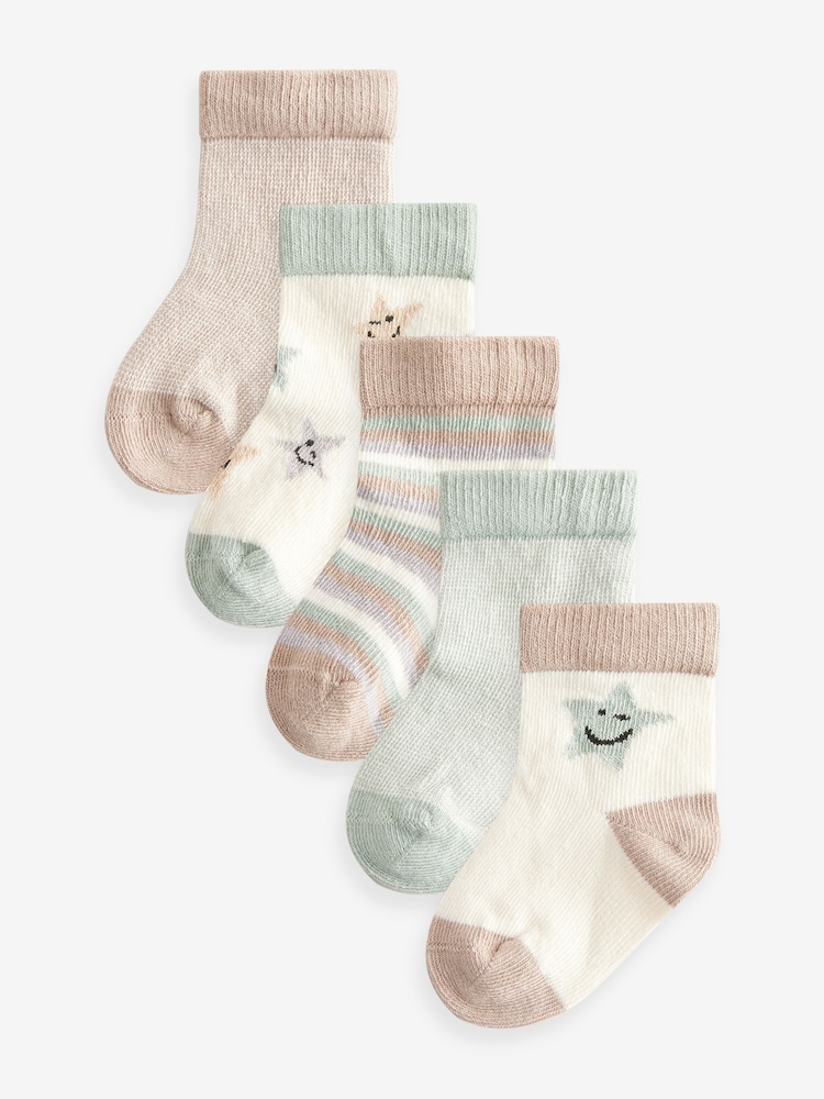 Grün/Ecru - Babysocken im 5er-Pack (0 M.–2 J.) - Bild 1 von 6