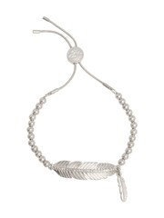 Bibi Bijoux Silver Tone Pave feather Friendship Bracelet - Image 1 of 2