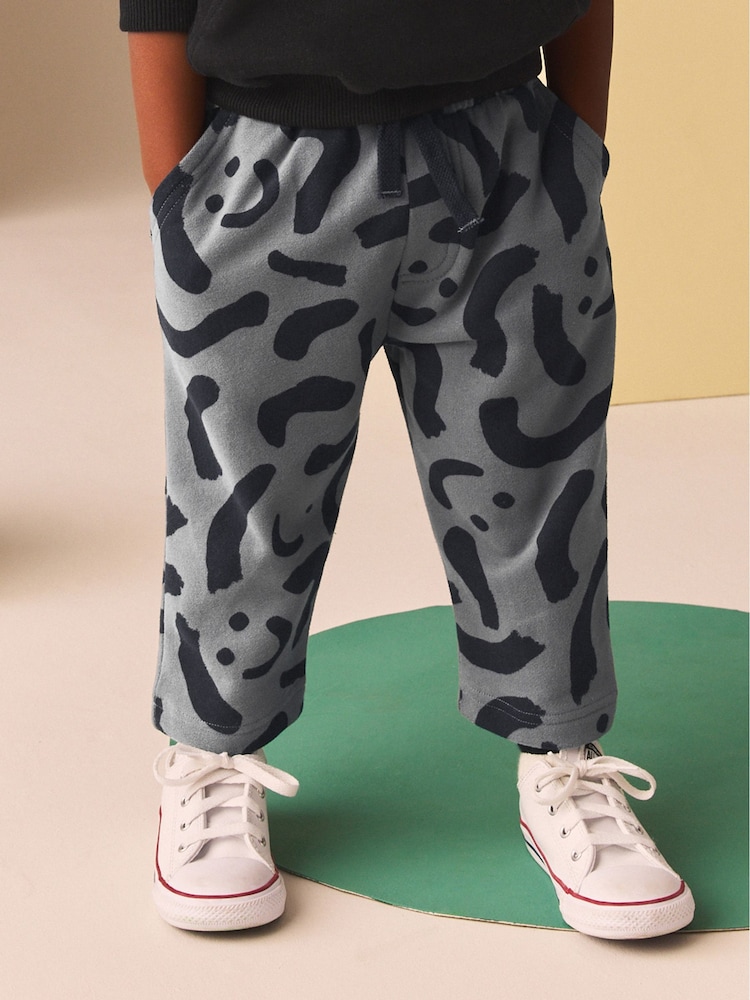 Grey Patterned Jersey 100% Cotton Joggers (3mths-7yrs) - Image 2 of 7 Grey Patterned Jersey 100% Cotton Joggers (3mths-7yrs) - Image 2 of 7