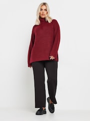 Yours Curve Black Bootcut Ponte Rib Trousers - Image 2 of 6