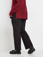 Yours Curve Black Bootcut Ponte Rib Trousers - Image 3 of 6