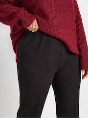 Yours Curve Black Bootcut Ponte Rib Trousers - Image 4 of 6