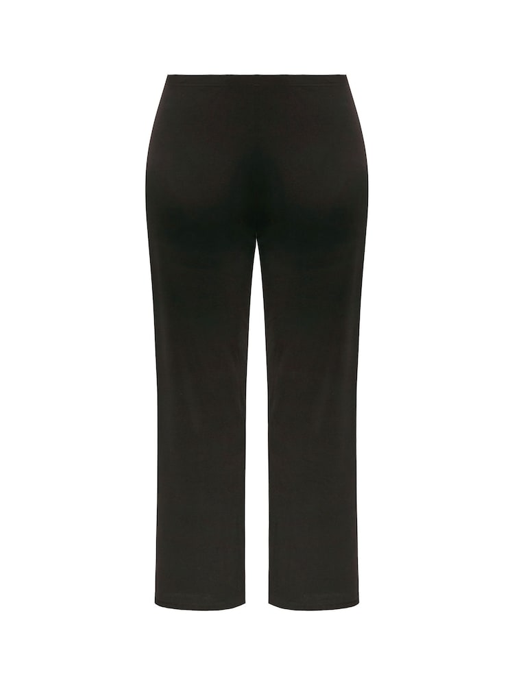 Yours Curve Black Bootcut Ponte Rib Trousers - Image 6 of 6