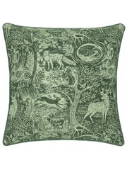 Furn Emerald Winter Woods Animal Chenille Cushion - Image 2 of 5
