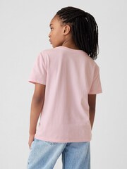 Gap Pink Heart Graphic Short Sleeve Crew Neck T-Shirt (4-13yrs) - Image 2 of 3