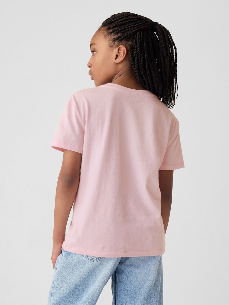 Gap Pink Heart Graphic Short Sleeve Crew Neck T-Shirt (4-13yrs) - Image 2 of 3