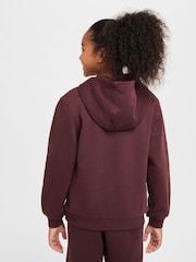 Nike Burgundy Red Club Fleece Stack Logo Hoodie - Image 2 of 6