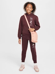 Nike Burgundy Red Club Fleece Stack Logo Hoodie - Image 6 of 6