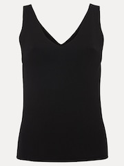 Phase Eight Black Ribbed Jessie V-Neck Cami - Image 6 of 6