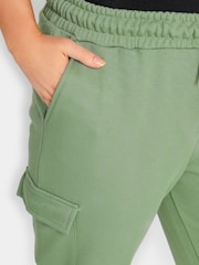 Yours Curve Green Cropped Cargo Joggers - Image 3 of 4