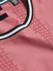Ted Baker Pink Slim Fit Rousel Jacquard T-Shirt - Image 5 of 6