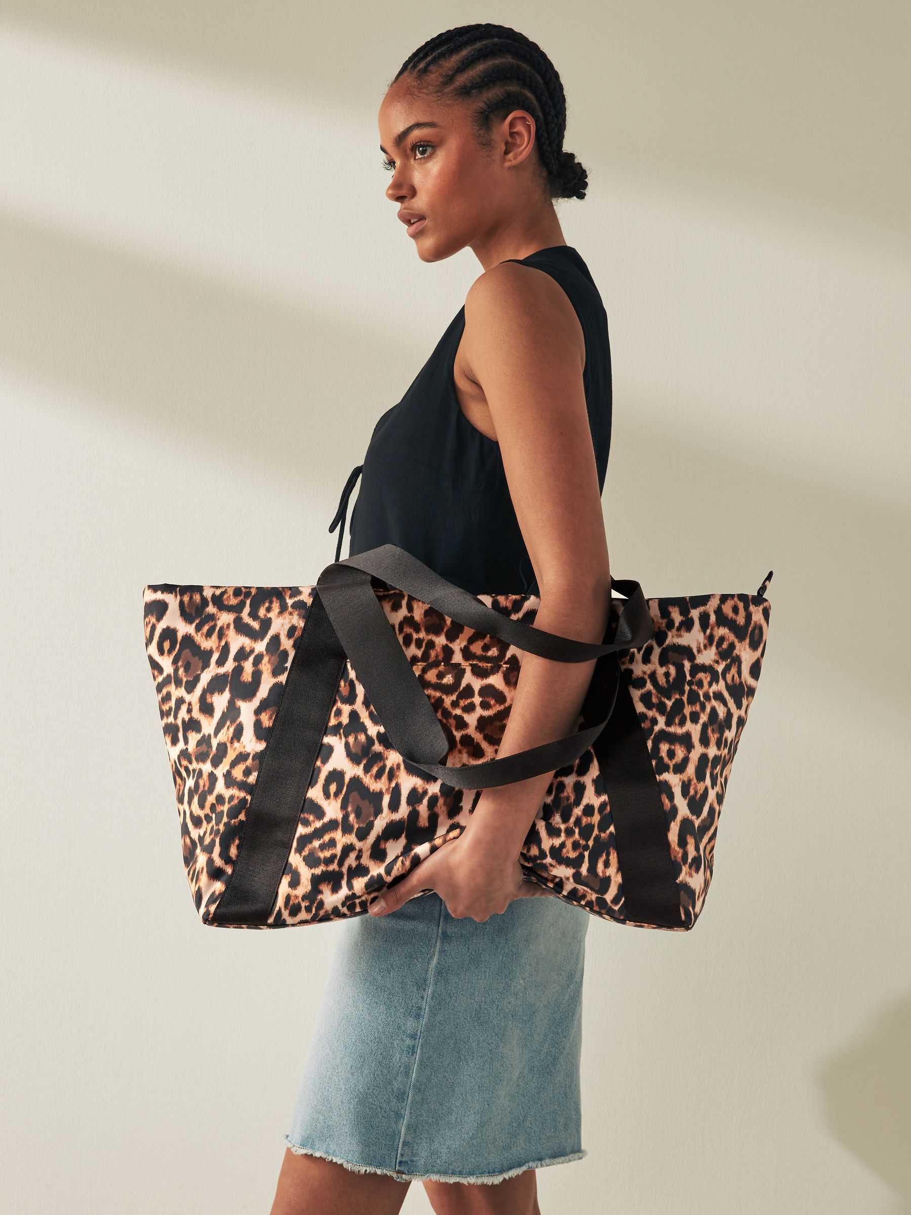 Leopard print shopper bag discount