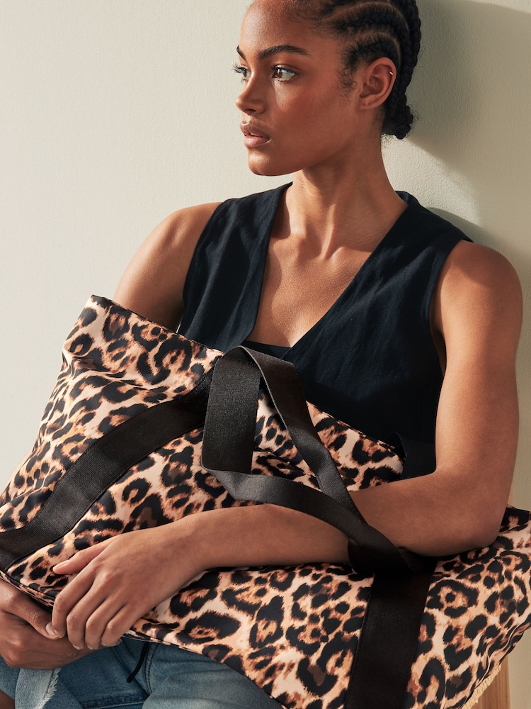 Leopard Print Open Tote Bag - Image 2 of 7