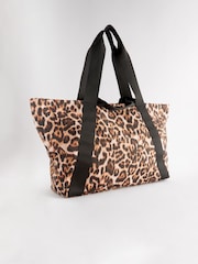 Leopard Print Open Tote Bag - Image 4 of 7
