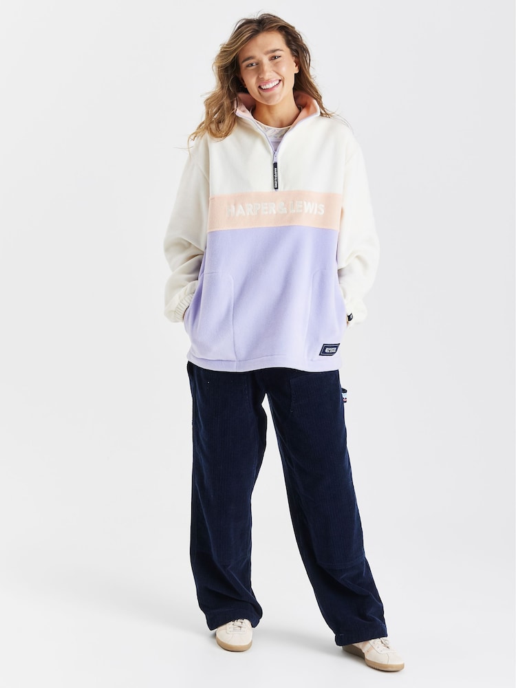 Harper & Lewis Cream April 1/4 Zip Polar Fleece - Image 2 of 9