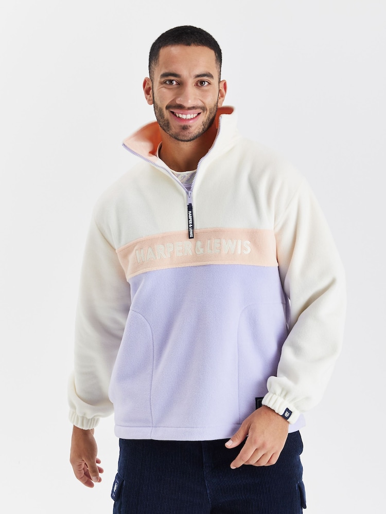 Harper & Lewis Cream April 1/4 Zip Polar Fleece - Image 9 of 9