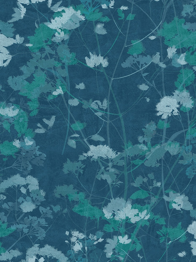 Graham & Brown Denim Flower Press 10M Wallpaper - Image 2 of 4