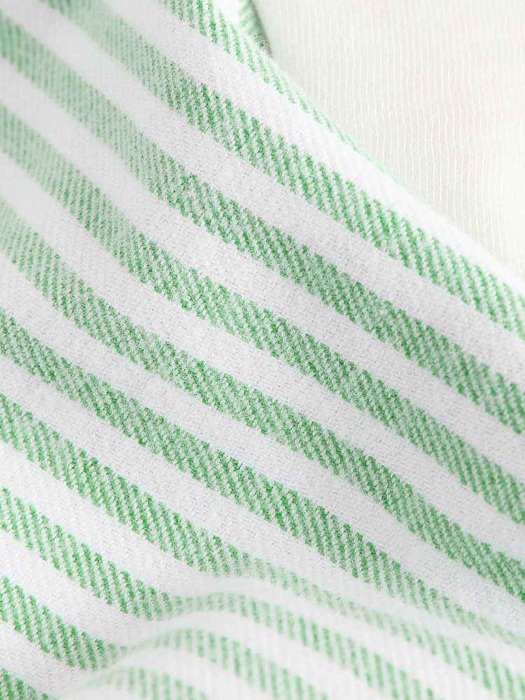 Green/Ecru White Woven Bottom Stripe Pyjamas 1 Pack (3-16yrs) - Image 9 of 9