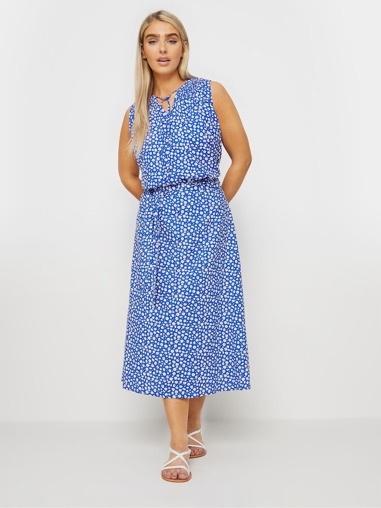 M&Co Blue Printed Belted Mini Skirt - Image 2 of 5