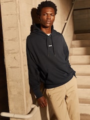 BOSS Black 100% Cotton Terry Hoodie With Contrast Logo - Image 6 of 7