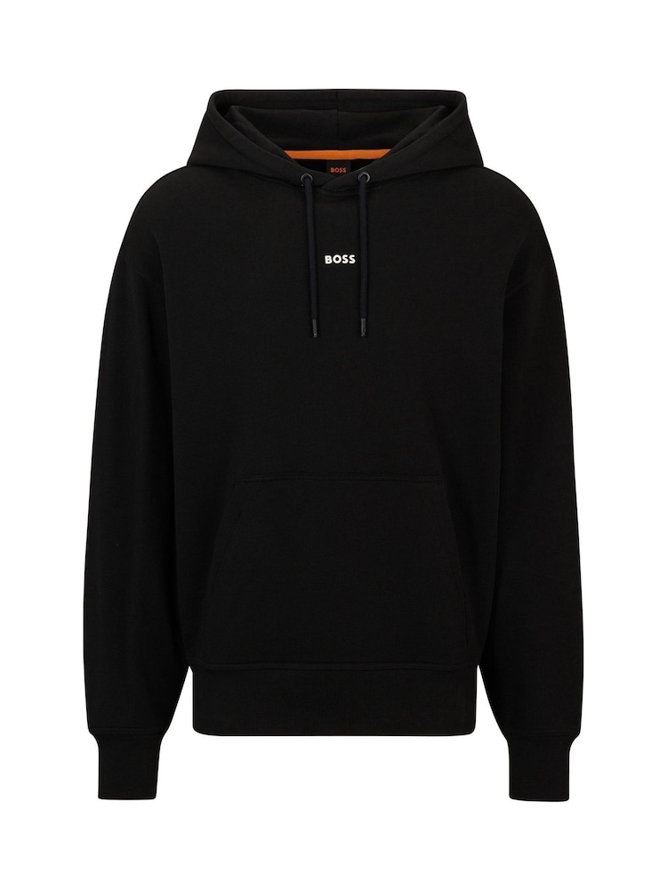 BOSS Black 100% Cotton Terry Hoodie With Contrast Logo - Image 7 of 7