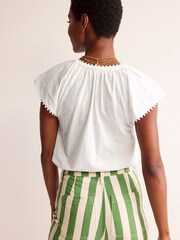 Boden White Millie Trim Detail Top - Image 3 of 5
