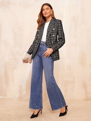 Friends Like These Black Boucle Double Breasted Blazer - Image 3 of 4
