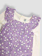 JoJo Maman Bébé Lilac Daisy Floral Cord Dungarees And Top Set - Image 3 of 6