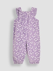 JoJo Maman Bébé Lilac Daisy Floral Cord Dungarees And Top Set - Image 4 of 6