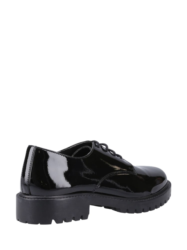Hush Puppies Black Patent Aubrey Lace Up Senior School Shoes - Image 2 of 5 Hush Puppies Black Patent Aubrey Lace Up Senior School Shoes - Image 2 of 5