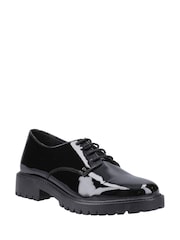 Hush Puppies Black Patent Aubrey Lace Up Senior School Shoes - Image 3 of 5