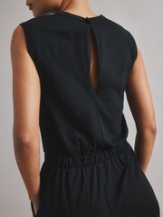 Albaray 100% Cotton Black Tank Jumpsuit - Image 7 of 10