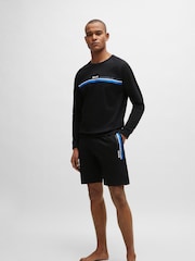 BOSS Black Stripe Logo Drawstring Jersey Shorts - Image 1 of 6