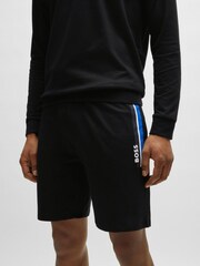 BOSS Black Stripe Logo Drawstring Jersey Shorts - Image 2 of 6