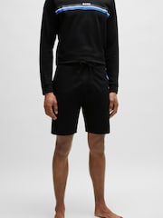 BOSS Black Stripe Logo Drawstring Jersey Shorts - Image 3 of 6