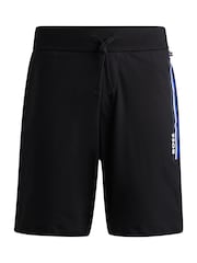 BOSS Black Stripe Logo Drawstring Jersey Shorts - Image 6 of 6