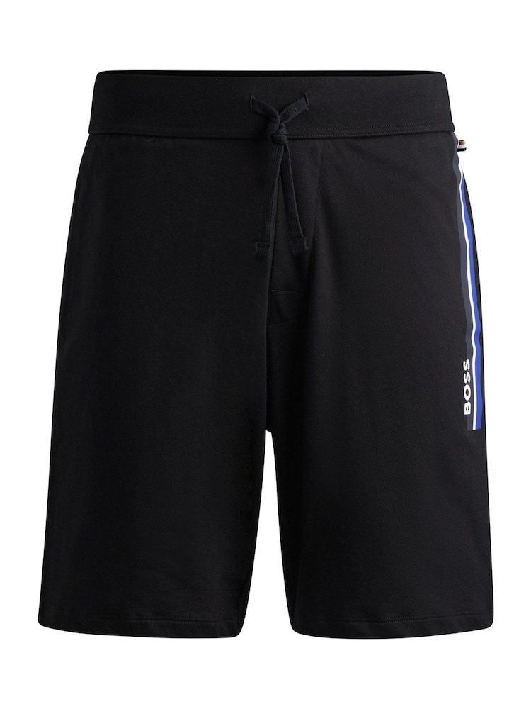 BOSS Black Stripe Logo Drawstring Jersey Shorts - Image 6 of 6